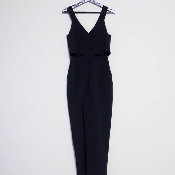Zara Midnight Navy Layered Jumpsuit M - Picture 2 of 11
